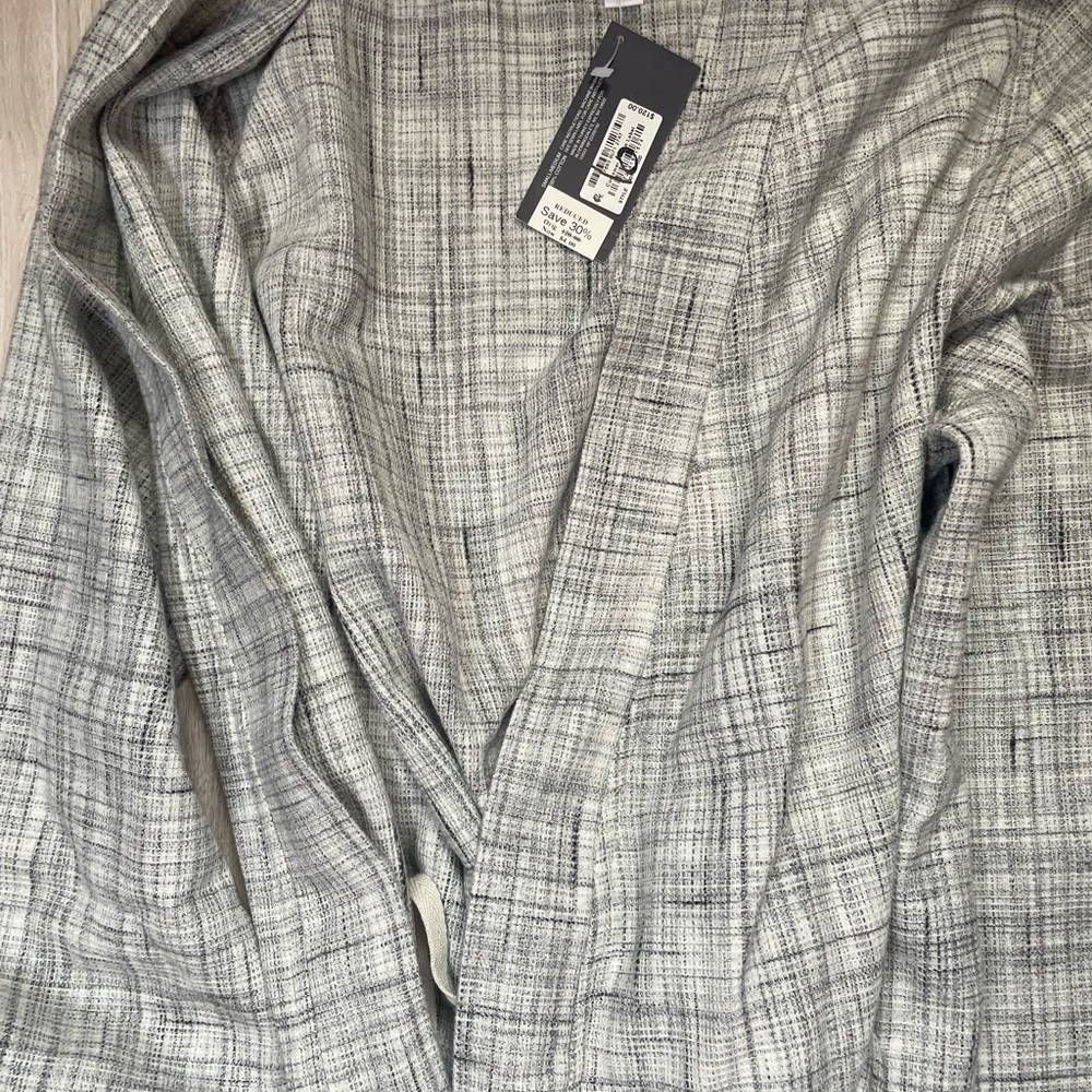 Hudson Park Collection Textured Gray Bathrobe